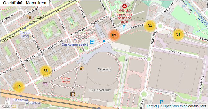 Ocelářská - mapa firem