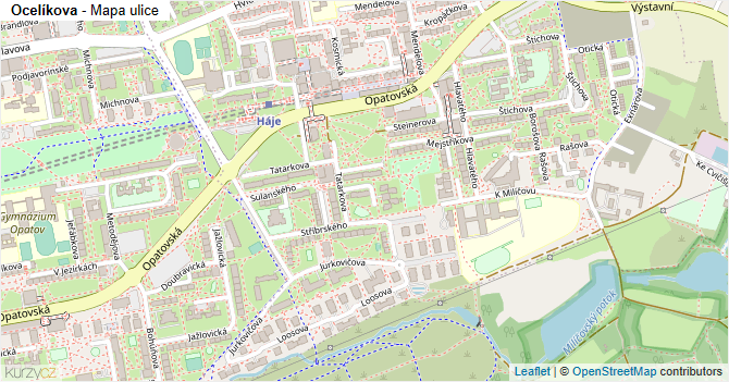 Ocelíkova - mapa ulice