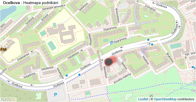 Ocelkova - mapa podnikání