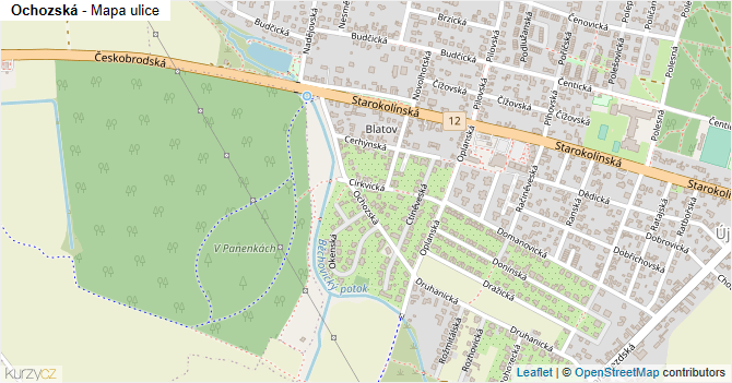 Ochozská - mapa ulice