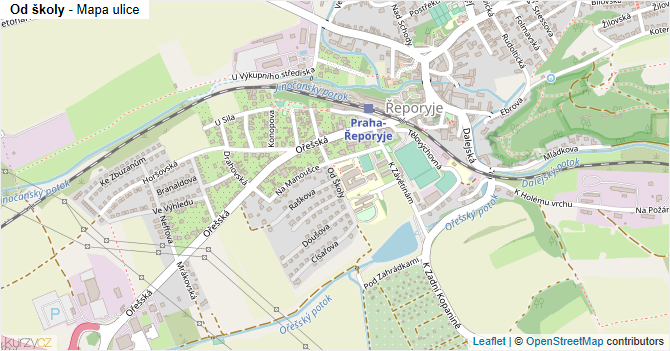 Od školy - mapa ulice