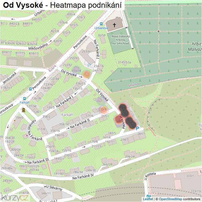 Mapa Od Vysoké - Firmy v ulici.