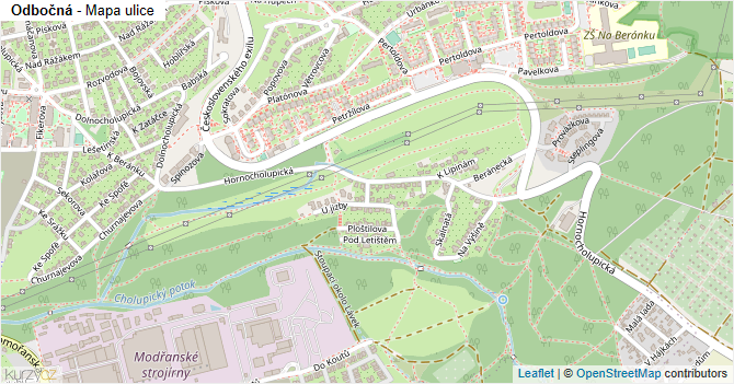 Odbočná - mapa ulice