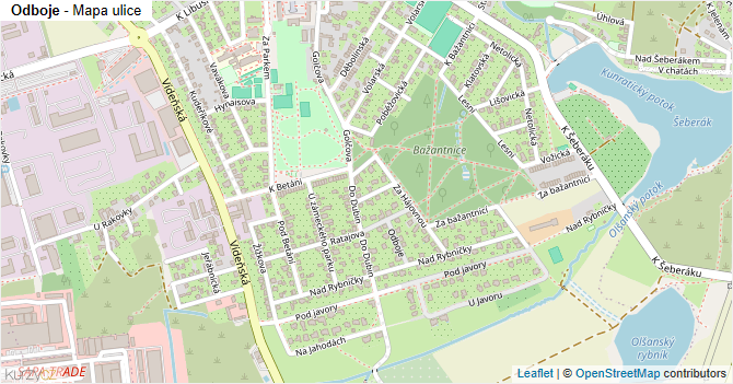 Odboje - mapa ulice