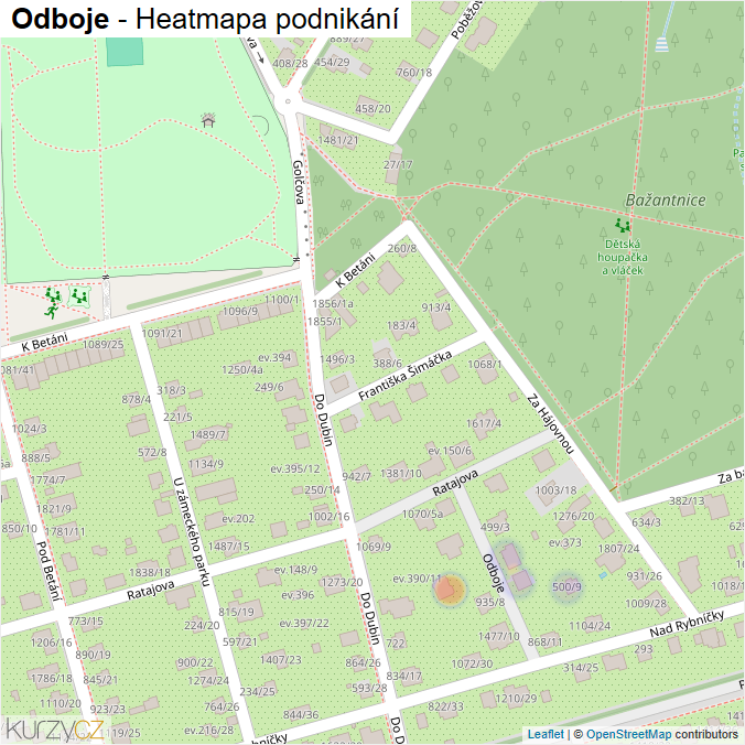Mapa Odboje - Firmy v ulici.
