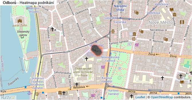 Odborů - mapa podnikání
