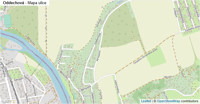 Oddechová - mapa ulice