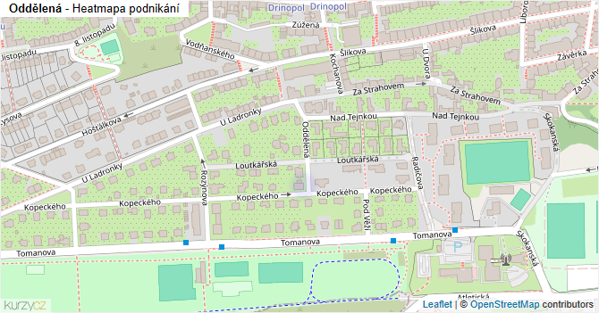 Oddělená - mapa podnikání