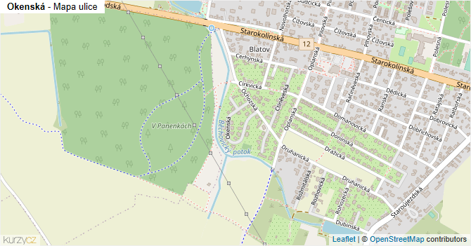 Okenská - mapa ulice