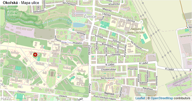 Okořská - mapa ulice