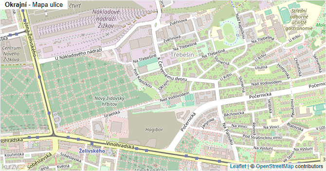 Okrajní - mapa ulice