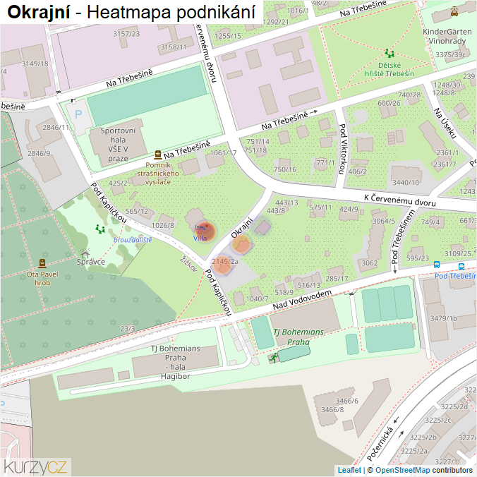 Mapa Okrajní - Firmy v ulici.