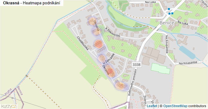 Okrasná - mapa podnikání