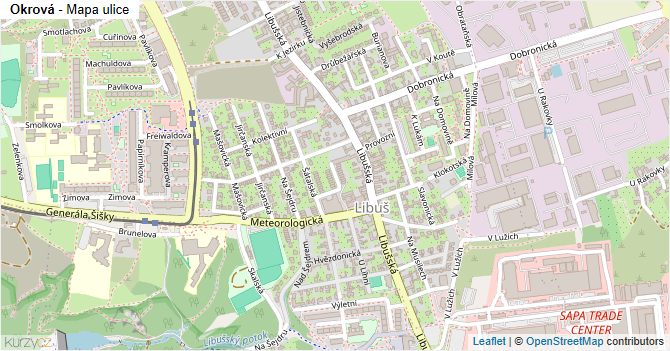 Okrová - mapa ulice