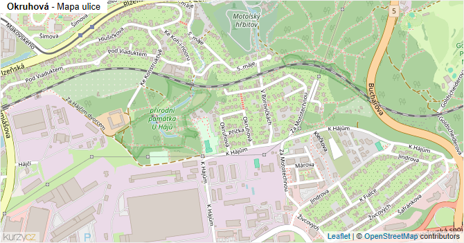 Okruhová - mapa ulice