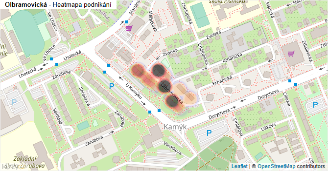 Olbramovická - mapa podnikání