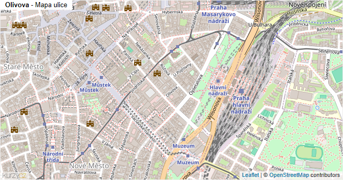 Olivova - mapa ulice