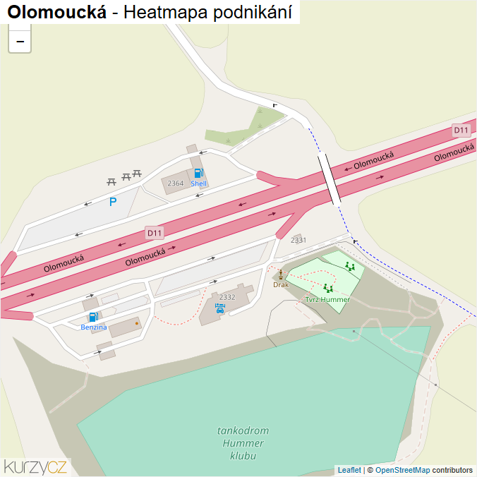 Mapa Olomoucká - Firmy v ulici.