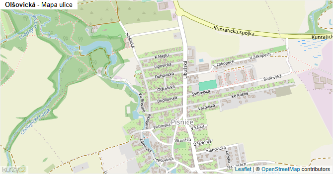 Olšovická - mapa ulice