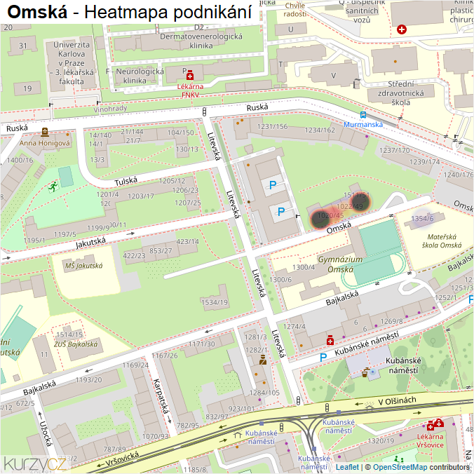 Mapa Omská - Firmy v ulici.