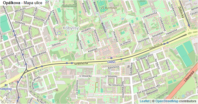 Opálkova - mapa ulice