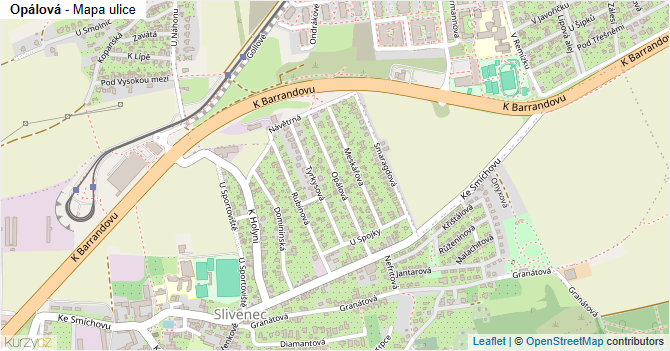Opálová - mapa ulice