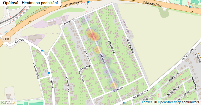 Opálová - mapa podnikání