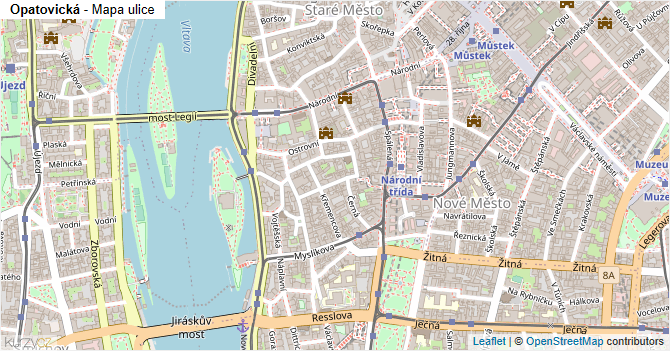 Opatovická - mapa ulice