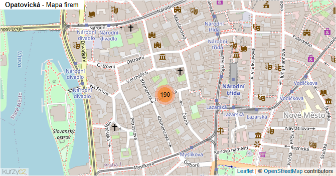Opatovická - mapa firem