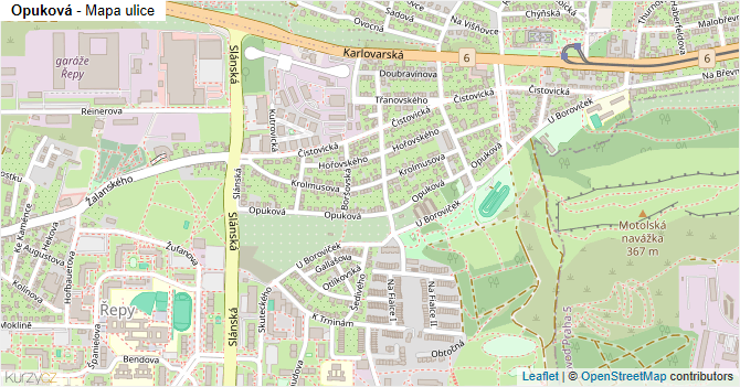 Opuková - mapa ulice