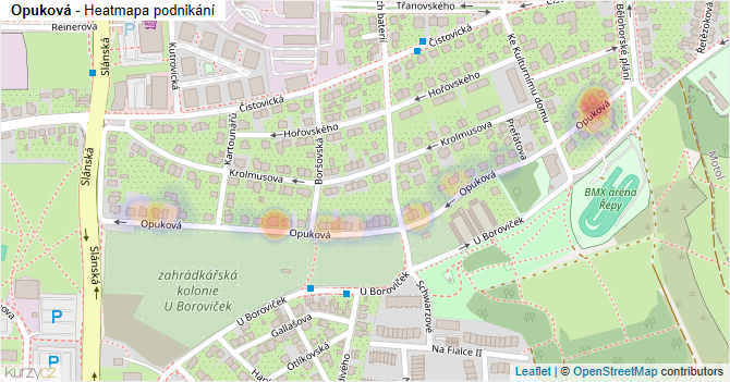 Opuková - mapa podnikání