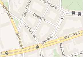 Orelská v obci Praha 12 - mapa ulice