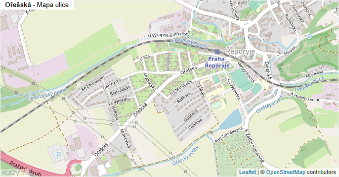 Ořešská - mapa ulice