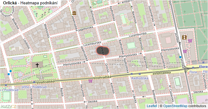 Orlická - mapa podnikání