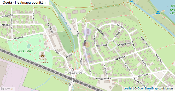 Osetá - mapa podnikání