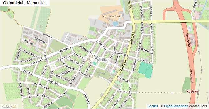 Osinalická - mapa ulice
