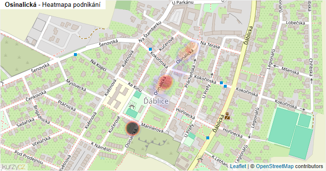 Osinalická - mapa podnikání