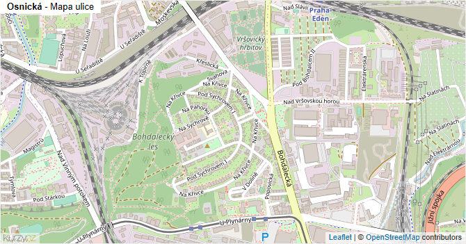 Osnická - mapa ulice