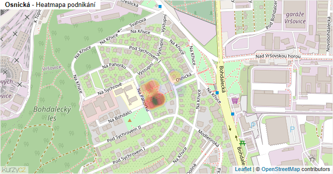Osnická - mapa podnikání