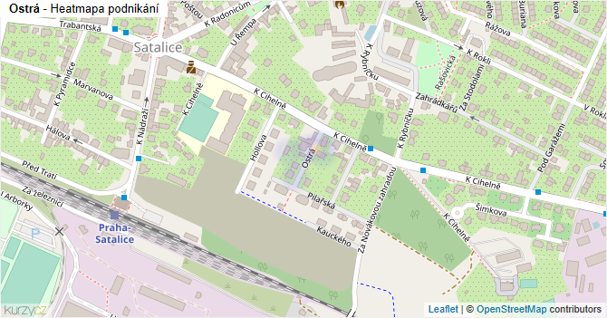 Ostrá - mapa podnikání