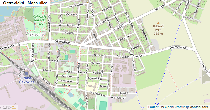 Ostravická - mapa ulice