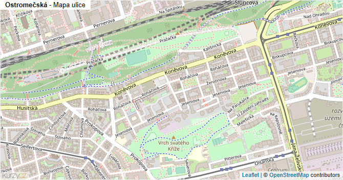 Ostromečská - mapa ulice