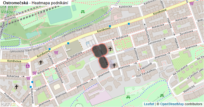 Ostromečská - mapa podnikání