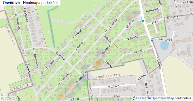 Osvětová - mapa podnikání