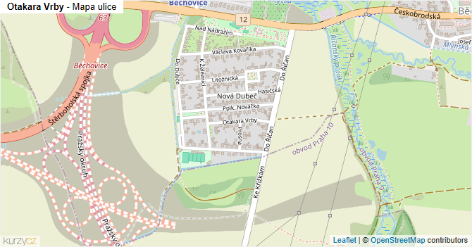 Otakara Vrby - mapa ulice