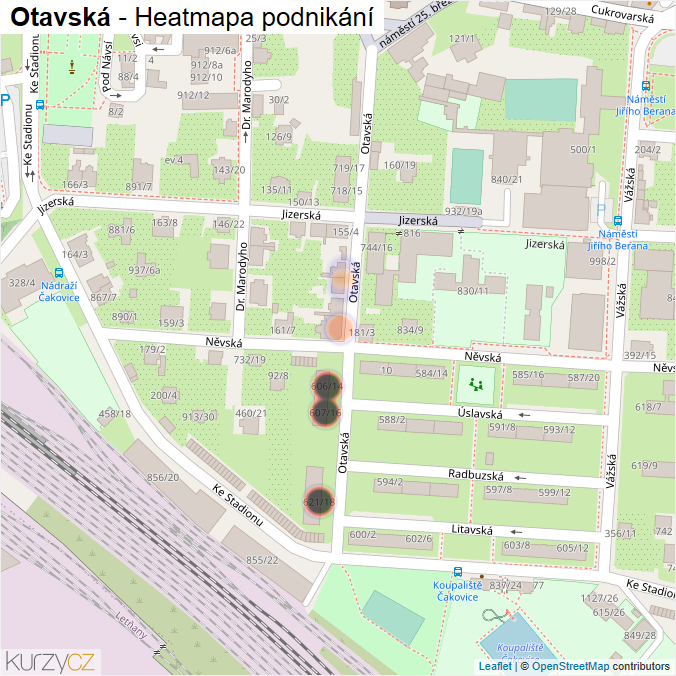 Mapa Otavská - Firmy v ulici.