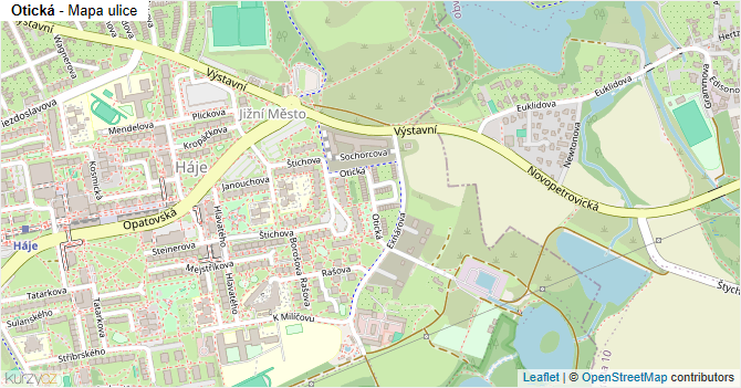 Otická - mapa ulice