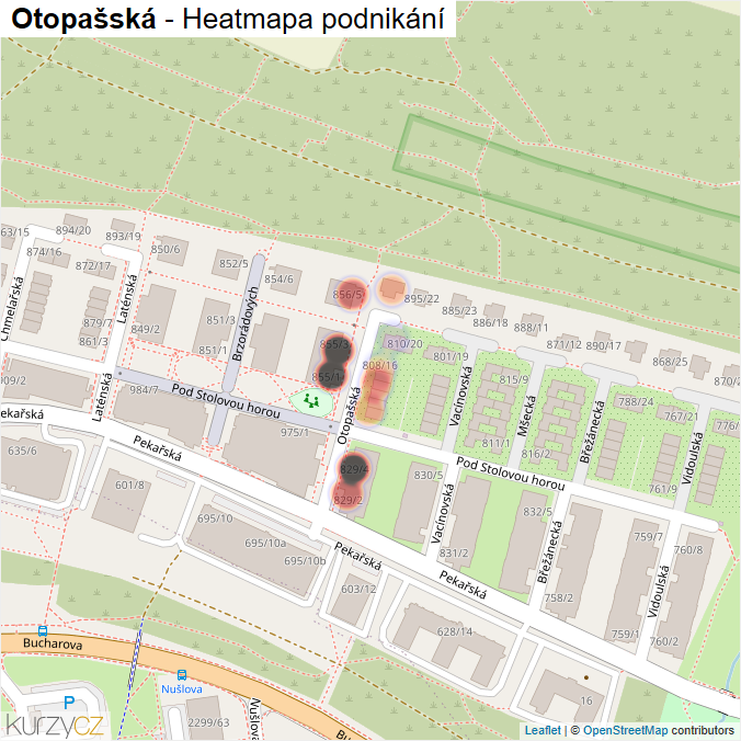 Mapa Otopašská - Firmy v ulici.