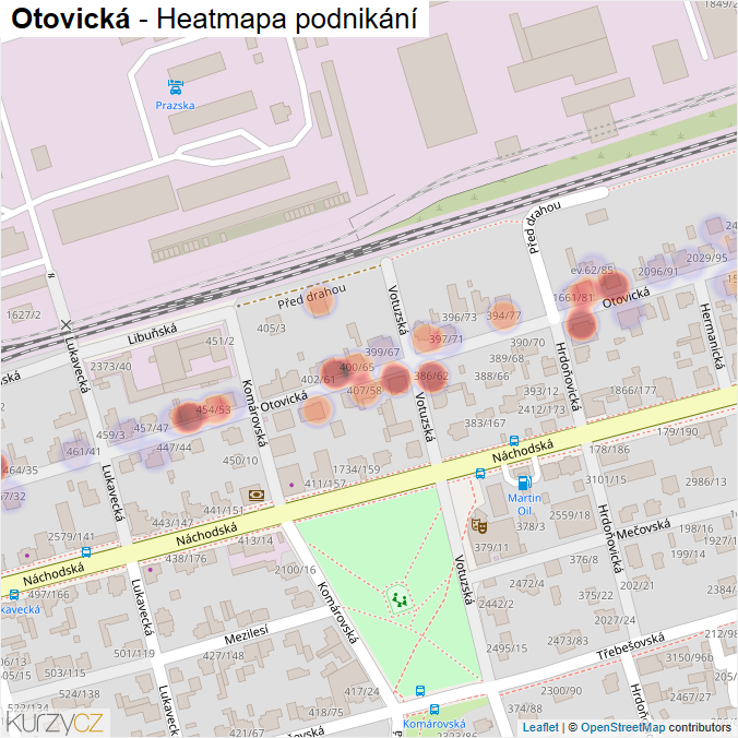 Mapa Otovická - Firmy v ulici.