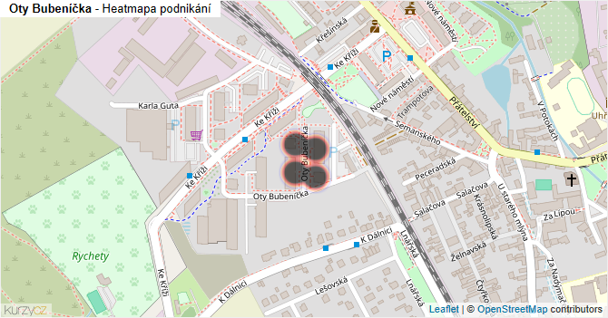 Oty Bubeníčka - mapa podnikání